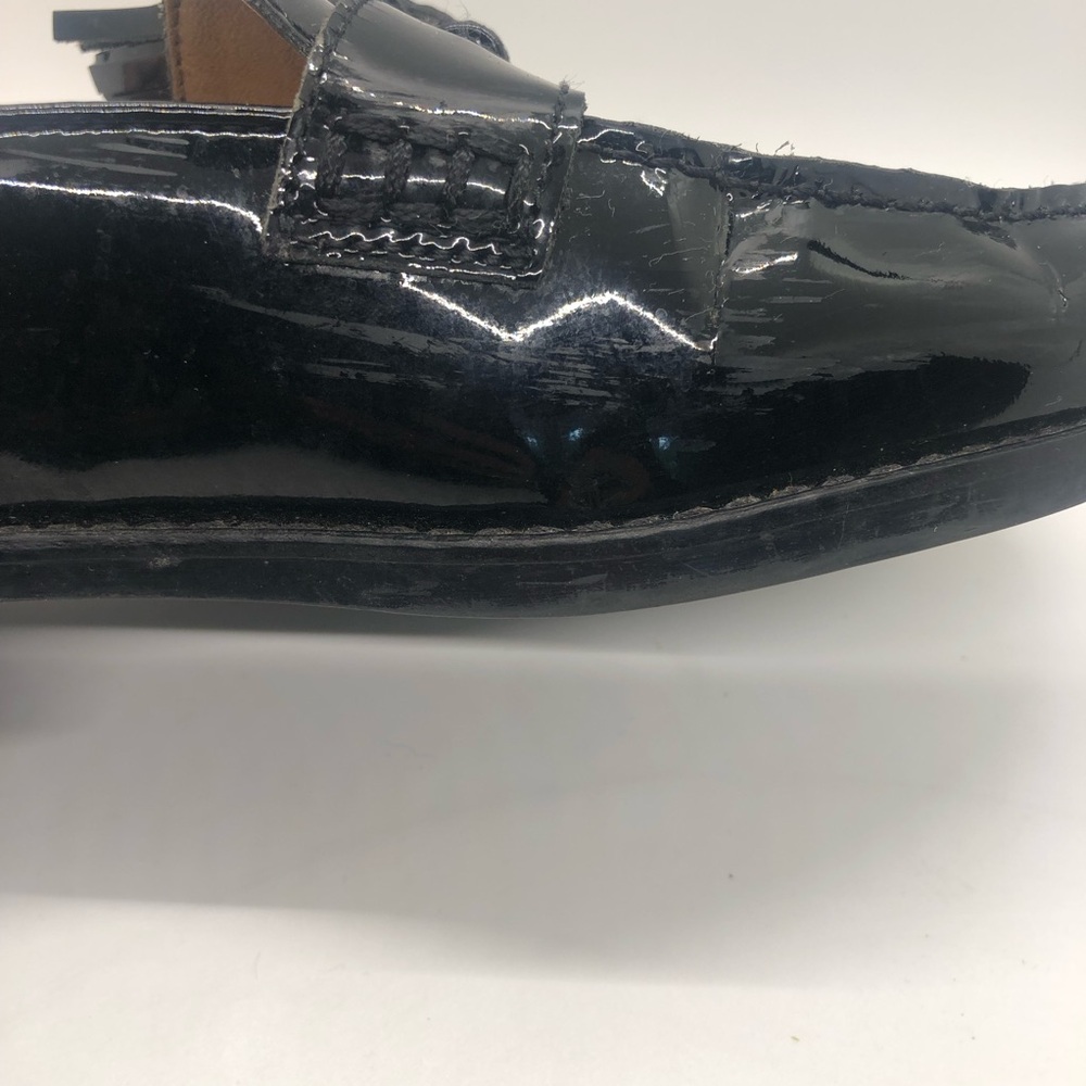 Vionic Reagan Black Patent Leather Tassel Loafers Slip On Mules - Picture 8 of 11